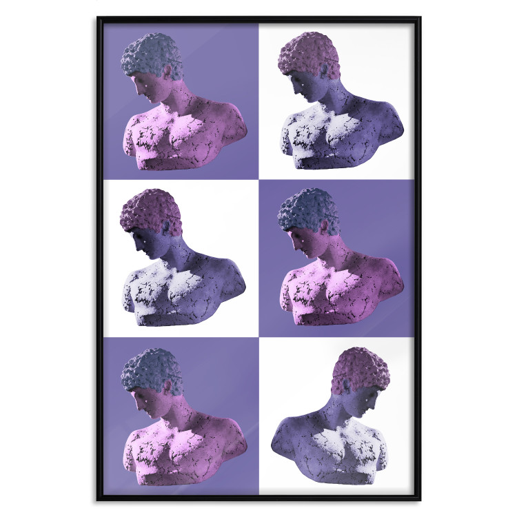 Poster Greek Checkerboard - Greek sculptures on purple checkerboard background 127860 additionalImage 16