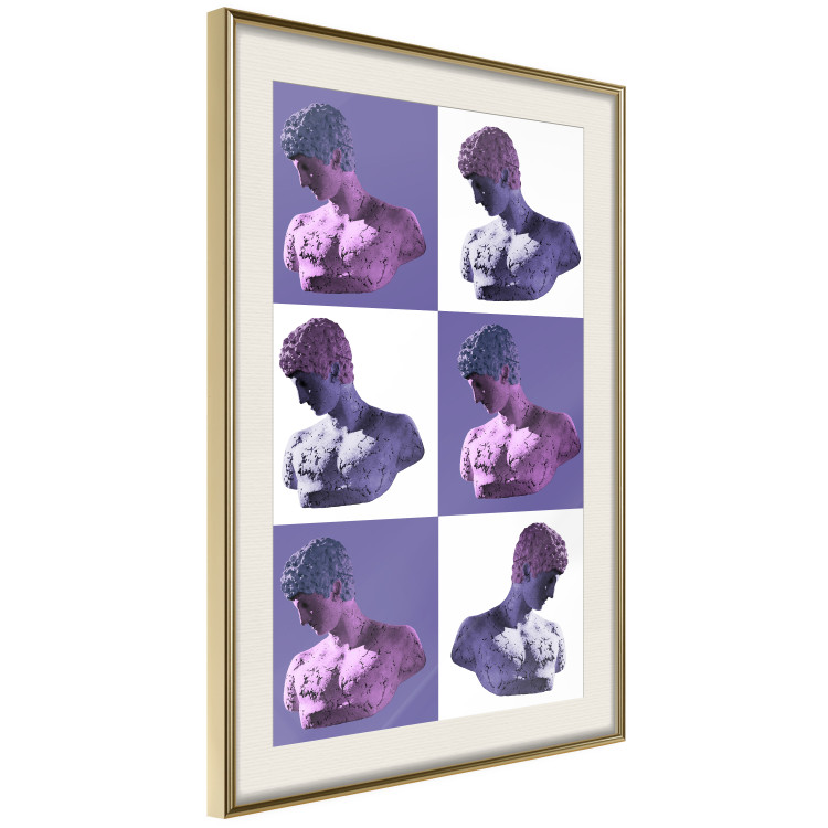 Poster Greek Checkerboard - Greek sculptures on purple checkerboard background 127860 additionalImage 3