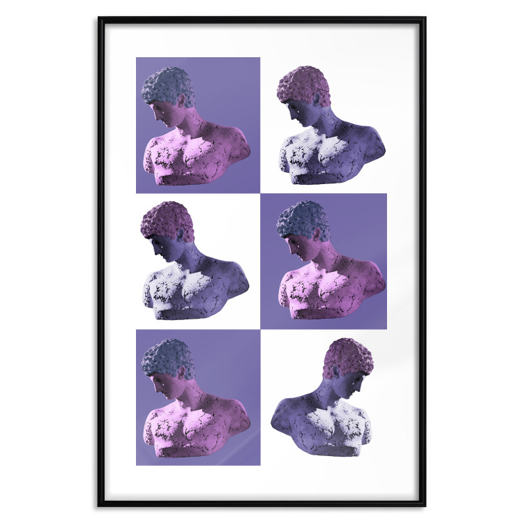 Poster Greek Checkerboard - Greek sculptures on purple checkerboard background 127860 additionalImage 15