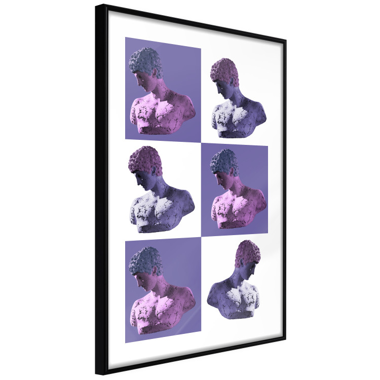 Poster Greek Checkerboard - Greek sculptures on purple checkerboard background 127860 additionalImage 8