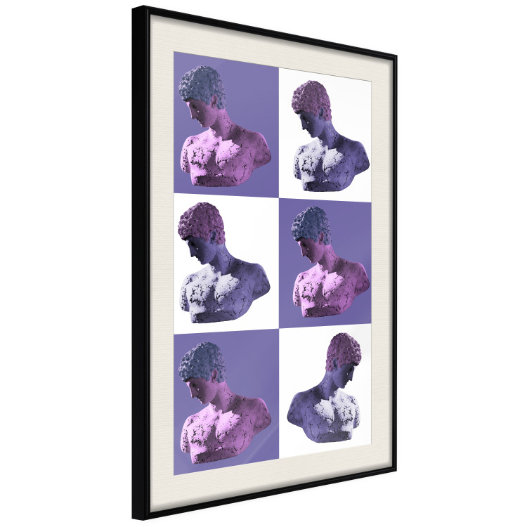 Poster Greek Checkerboard - Greek sculptures on purple checkerboard background 127860 additionalImage 2