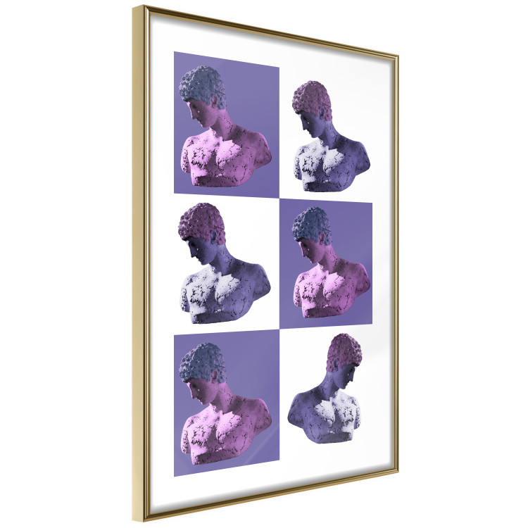Poster Greek Checkerboard - Greek sculptures on purple checkerboard background 127860 additionalImage 7