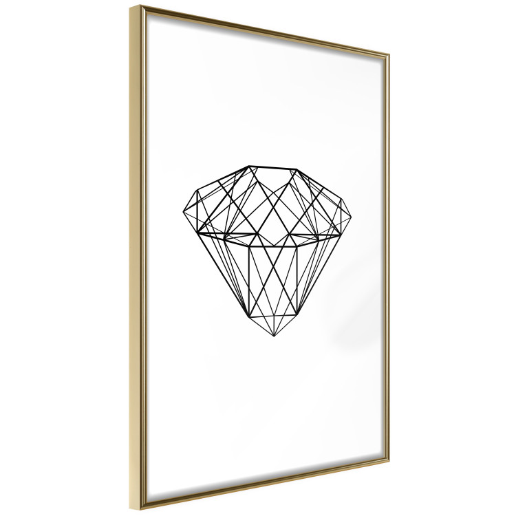 Wall Poster Noble - black line art of diamond on white contrasting background 127960 additionalImage 7