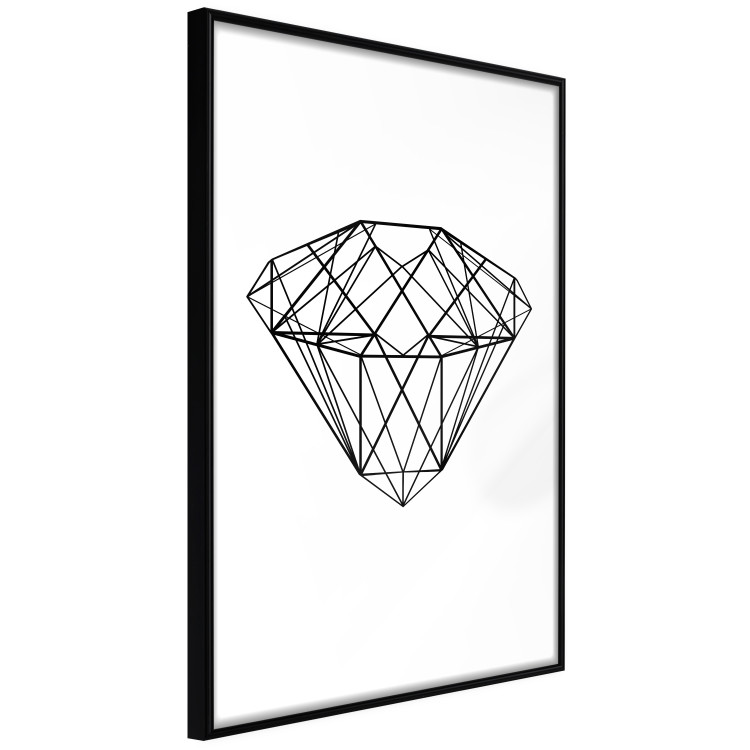 Wall Poster Noble - black line art of diamond on white contrasting background 127960 additionalImage 13
