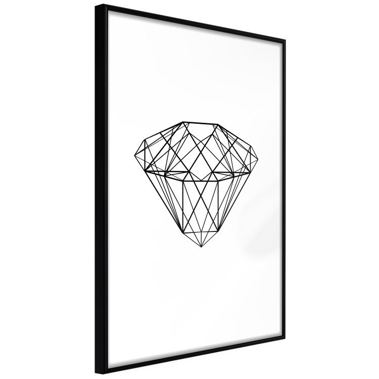 Wall Poster Noble - black line art of diamond on white contrasting background 127960 additionalImage 6