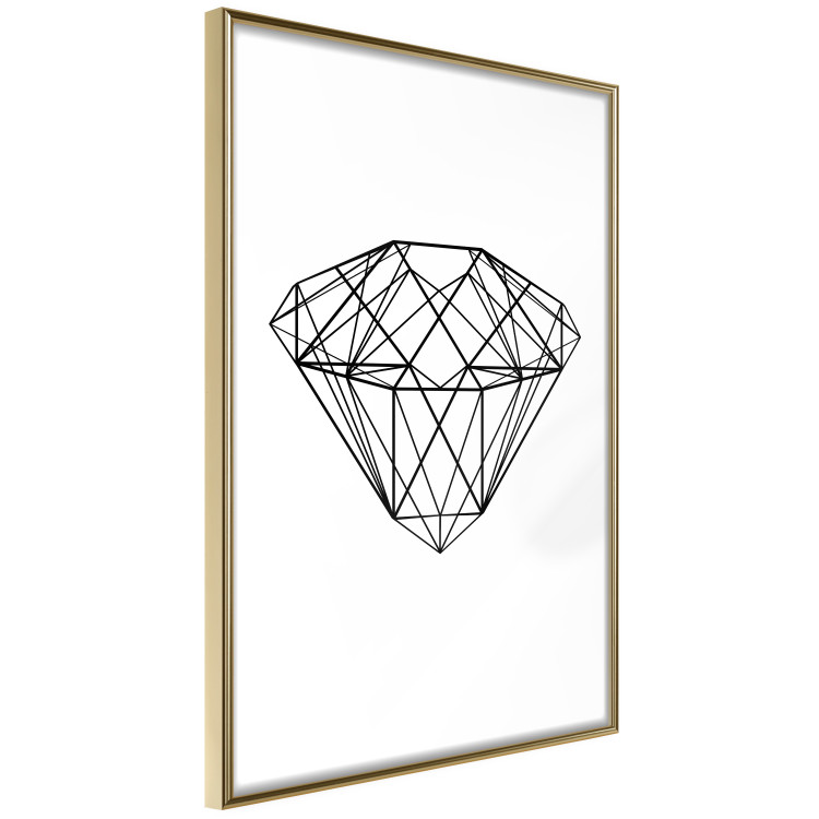 Wall Poster Noble - black line art of diamond on white contrasting background 127960 additionalImage 14