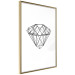 Wall Poster Noble - black line art of diamond on white contrasting background 127960 additionalThumb 7