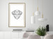 Wall Poster Noble - black line art of diamond on white contrasting background 127960 additionalThumb 22