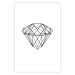 Wall Poster Noble - black line art of diamond on white contrasting background 127960 additionalThumb 25