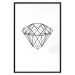 Wall Poster Noble - black line art of diamond on white contrasting background 127960 additionalThumb 15