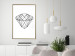 Wall Poster Noble - black line art of diamond on white contrasting background 127960 additionalThumb 7