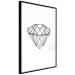Wall Poster Noble - black line art of diamond on white contrasting background 127960 additionalThumb 8