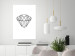 Wall Poster Noble - black line art of diamond on white contrasting background 127960 additionalThumb 3