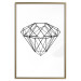 Wall Poster Noble - black line art of diamond on white contrasting background 127960 additionalThumb 17
