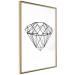 Wall Poster Noble - black line art of diamond on white contrasting background 127960 additionalThumb 12