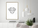 Wall Poster Noble - black line art of diamond on white contrasting background 127960 additionalThumb 13
