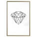 Wall Poster Noble - black line art of diamond on white contrasting background 127960 additionalThumb 16