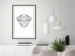 Wall Poster Noble - black line art of diamond on white contrasting background 127960 additionalThumb 24
