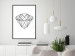 Wall Poster Noble - black line art of diamond on white contrasting background 127960 additionalThumb 4