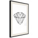 Wall Poster Noble - black line art of diamond on white contrasting background 127960 additionalThumb 2