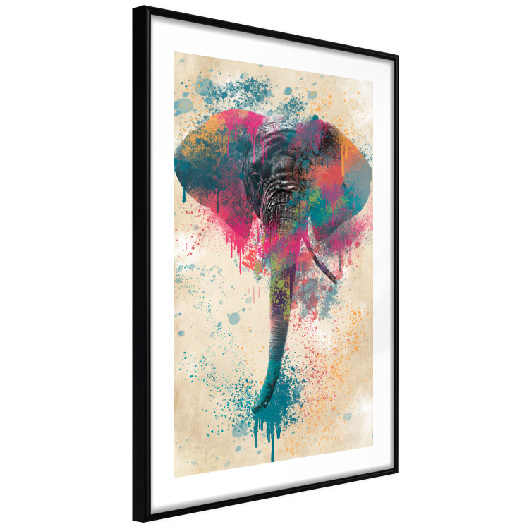Wall Poster Elephant Trunk - cheerful colorful abstraction with African animal 128860 additionalImage 13