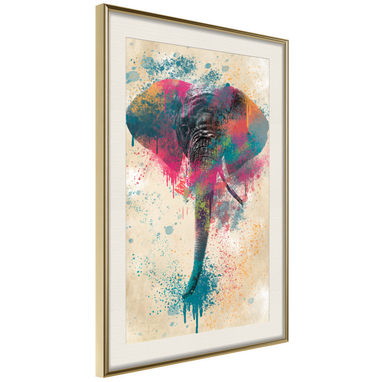 Wall Poster Elephant Trunk - cheerful colorful abstraction with African animal 128860 additionalImage 14