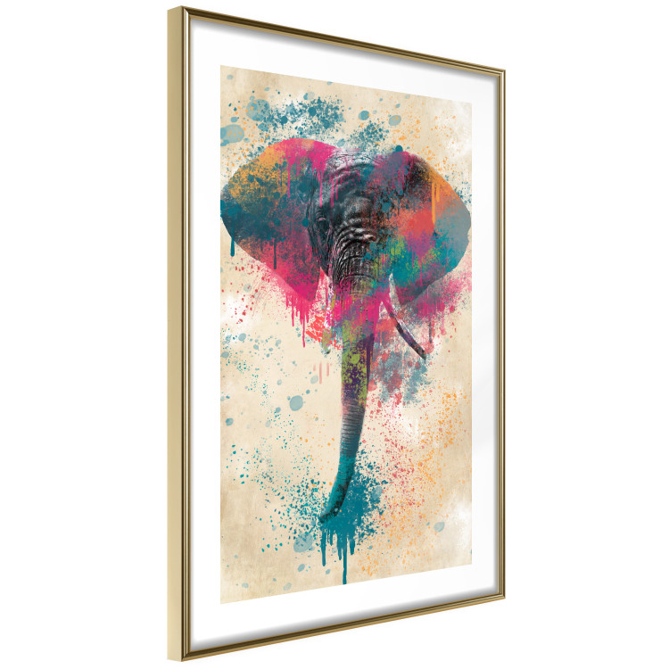 Wall Poster Elephant Trunk - cheerful colorful abstraction with African animal 128860 additionalImage 11