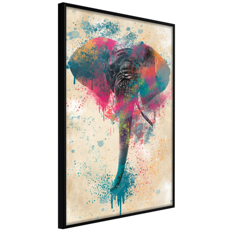 Wall Poster Elephant Trunk - cheerful colorful abstraction with African animal 128860 additionalImage 2