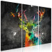 Canvas Rainbow Deer (3-piece) - abstract colorful deer with antlers 129860 additionalThumb 2