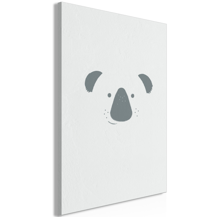 Canvas Art Print Smiling Koala (1-piece) Vertical - animal on a gray background 130560 additionalImage 2