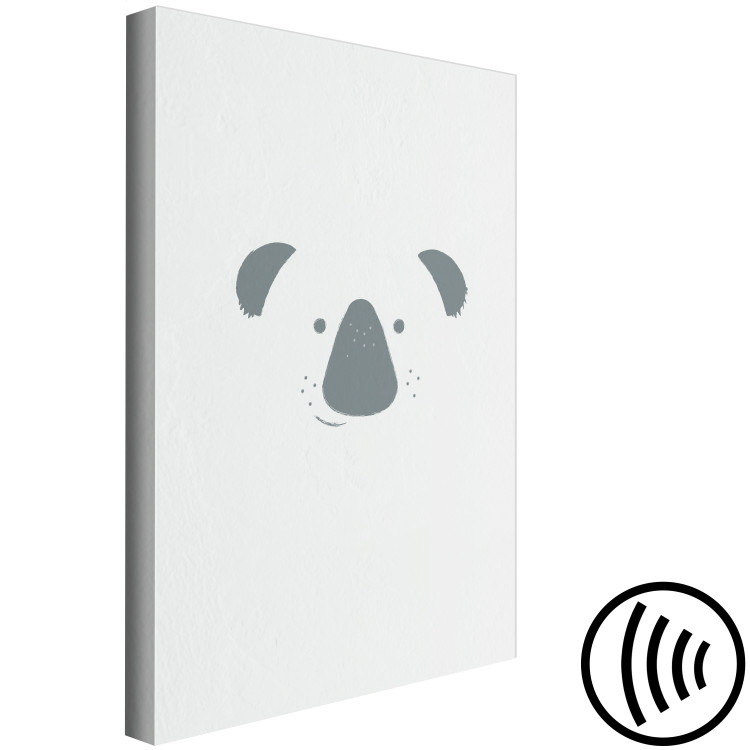 Canvas Art Print Smiling Koala (1-piece) Vertical - animal on a gray background 130560 additionalImage 6