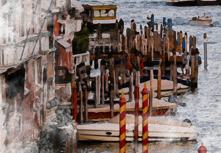 Canvas Art Print Watercolor Venice (1-piece) Vertical - painted cityscape 131560 additionalImage 5