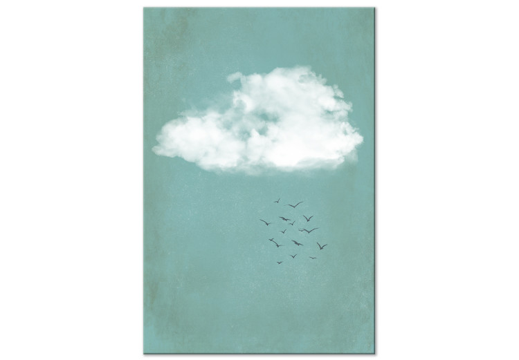 Canvas Print Clouds and birds - a pastel japandi style landscape of the sky 131760