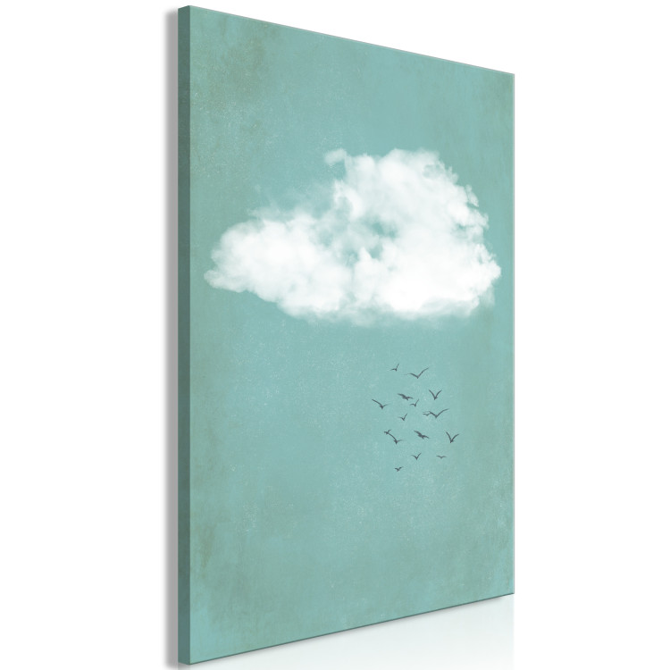 Canvas Print Clouds and birds - a pastel japandi style landscape of the sky 131760 additionalImage 2