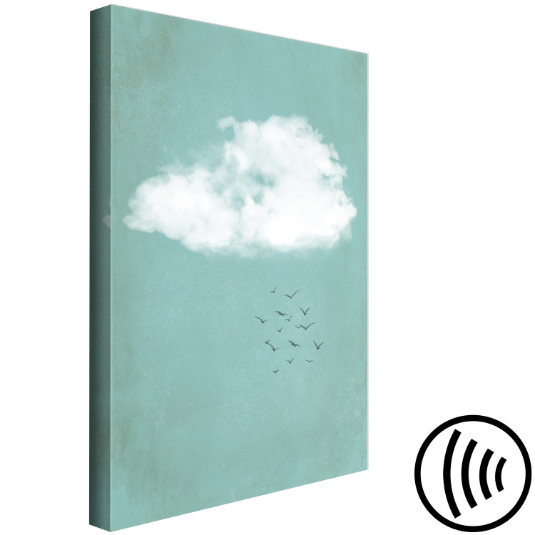 Canvas Print Clouds and birds - a pastel japandi style landscape of the sky 131760 additionalImage 6