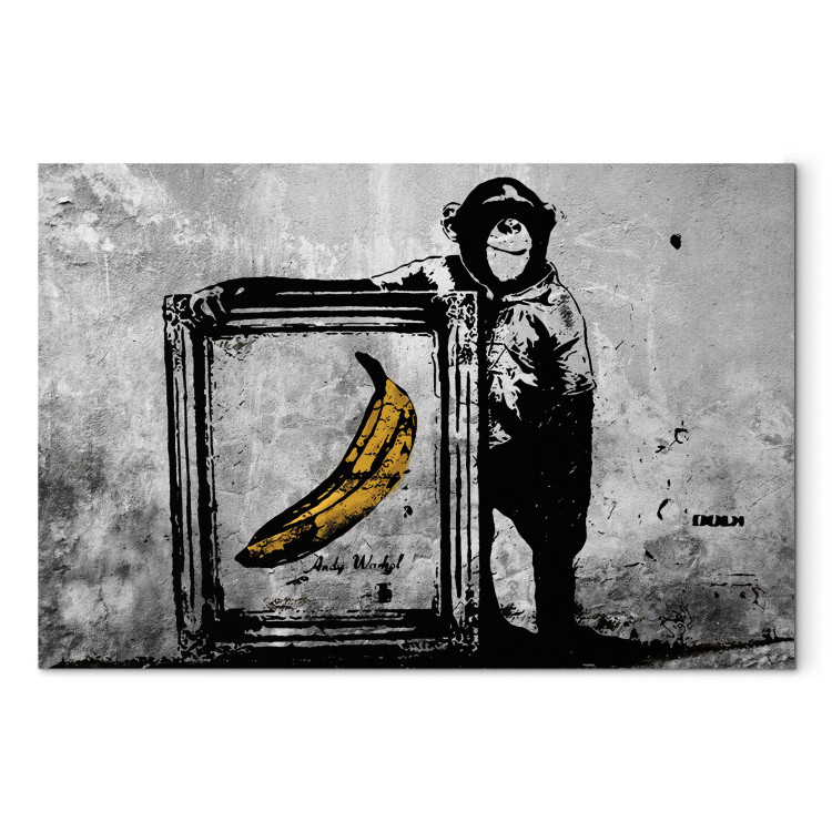 Canvas Inspired by Banksy - black and white 132460