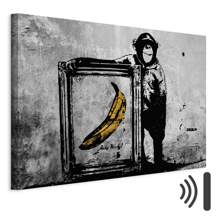 Canvas Inspired by Banksy - black and white 132460 additionalImage 8