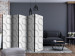 Room Divider Screen Streamers II (5-piece) - composition in a fluid pattern in shades of gray 132560 additionalThumb 4