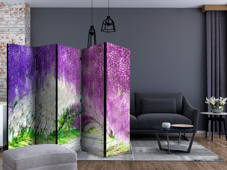 Room Separator Enchanted Garden II (5-piece) - landscape among purple flowers 132760 additionalImage 4
