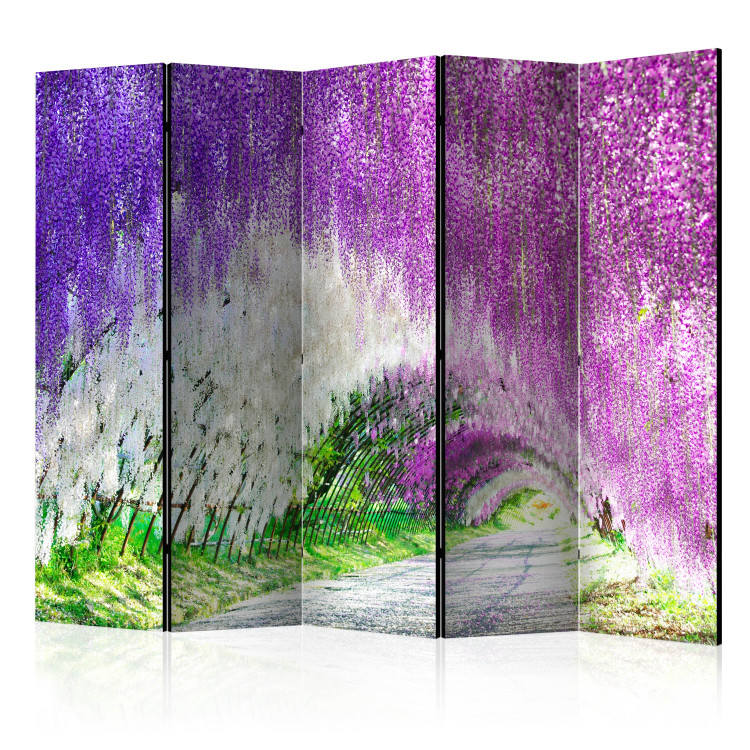 Room Separator Enchanted Garden II (5-piece) - landscape among purple flowers 132760