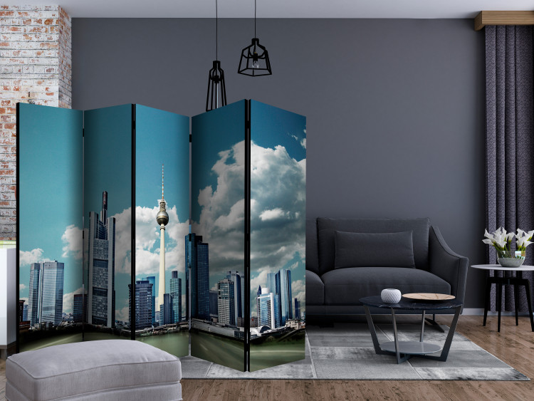Room Separator Berlin II (5-piece) - city architecture in cool colors 133160 additionalImage 4
