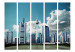 Room Separator Berlin II (5-piece) - city architecture in cool colors 133160 additionalThumb 3