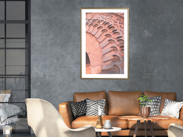 Poster Pastel Detail - orange architecture of a brick tunnel in the city 134760 additionalImage 13