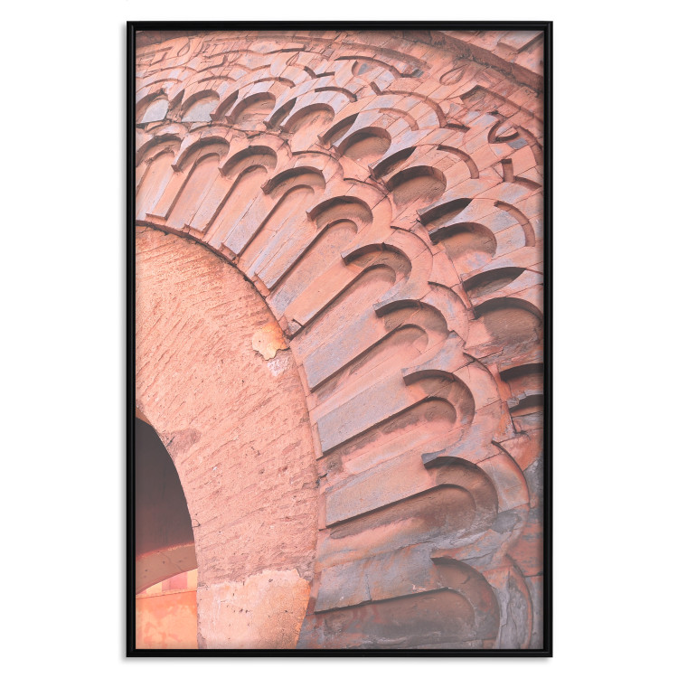 Poster Pastel Detail - orange architecture of a brick tunnel in the city 134760 additionalImage 19