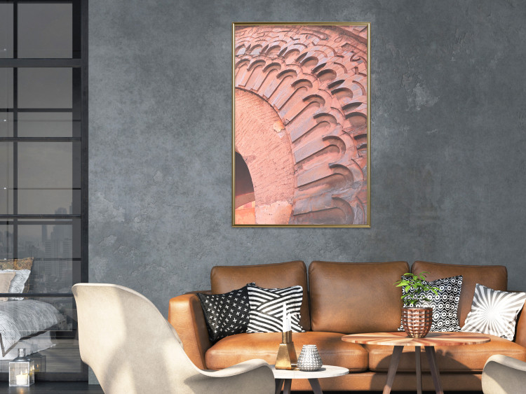 Poster Pastel Detail - orange architecture of a brick tunnel in the city 134760 additionalImage 5