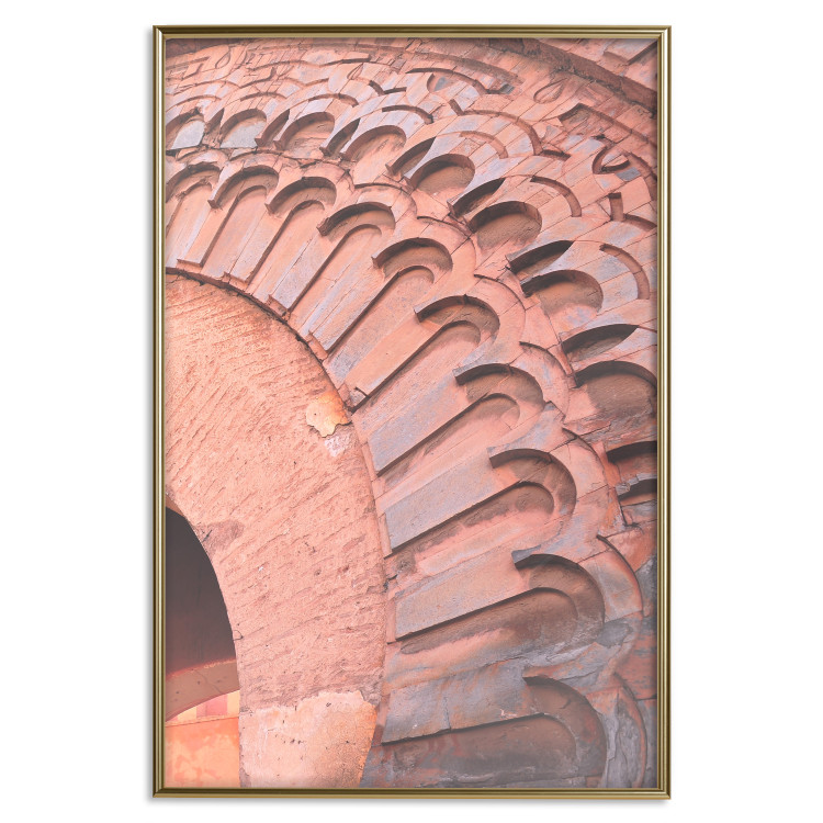 Poster Pastel Detail - orange architecture of a brick tunnel in the city 134760 additionalImage 25