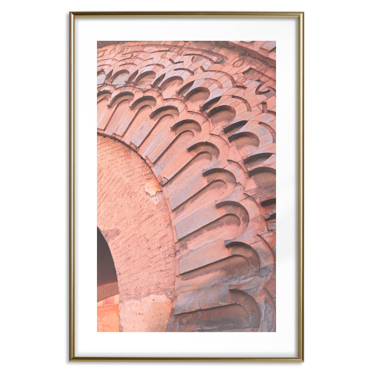 Poster Pastel Detail - orange architecture of a brick tunnel in the city 134760 additionalImage 27