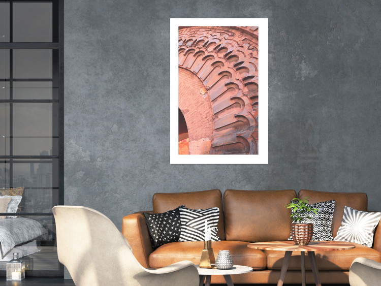 Poster Pastel Detail - orange architecture of a brick tunnel in the city 134760 additionalImage 3
