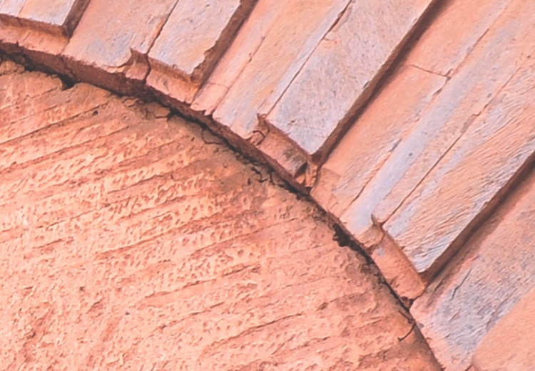 Poster Pastel Detail - orange architecture of a brick tunnel in the city 134760 additionalImage 12