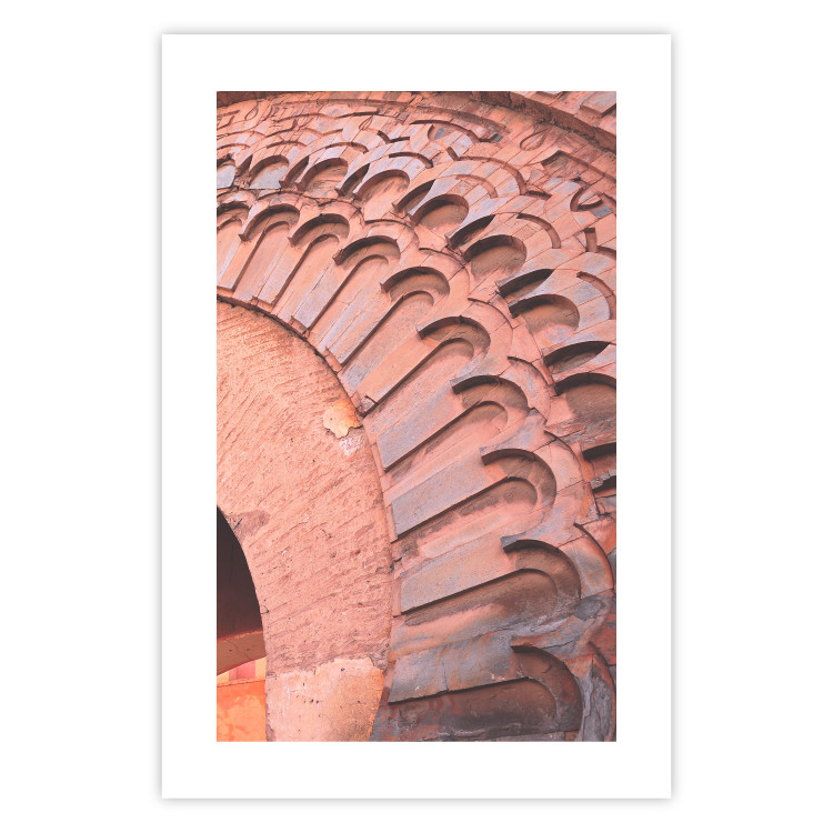 Poster Pastel Detail - orange architecture of a brick tunnel in the city 134760 additionalImage 17